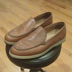 Bruno Magli Brown Leather Slip-On Loafers